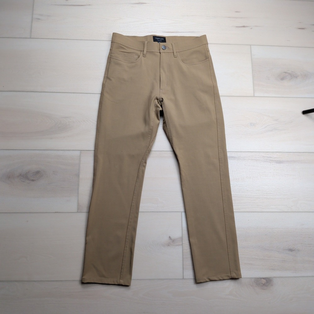 Unbound Merino Pants Mens‎ 29x27 Brown Relaxed Fit Stretch 5 Pocket Travel Wool
